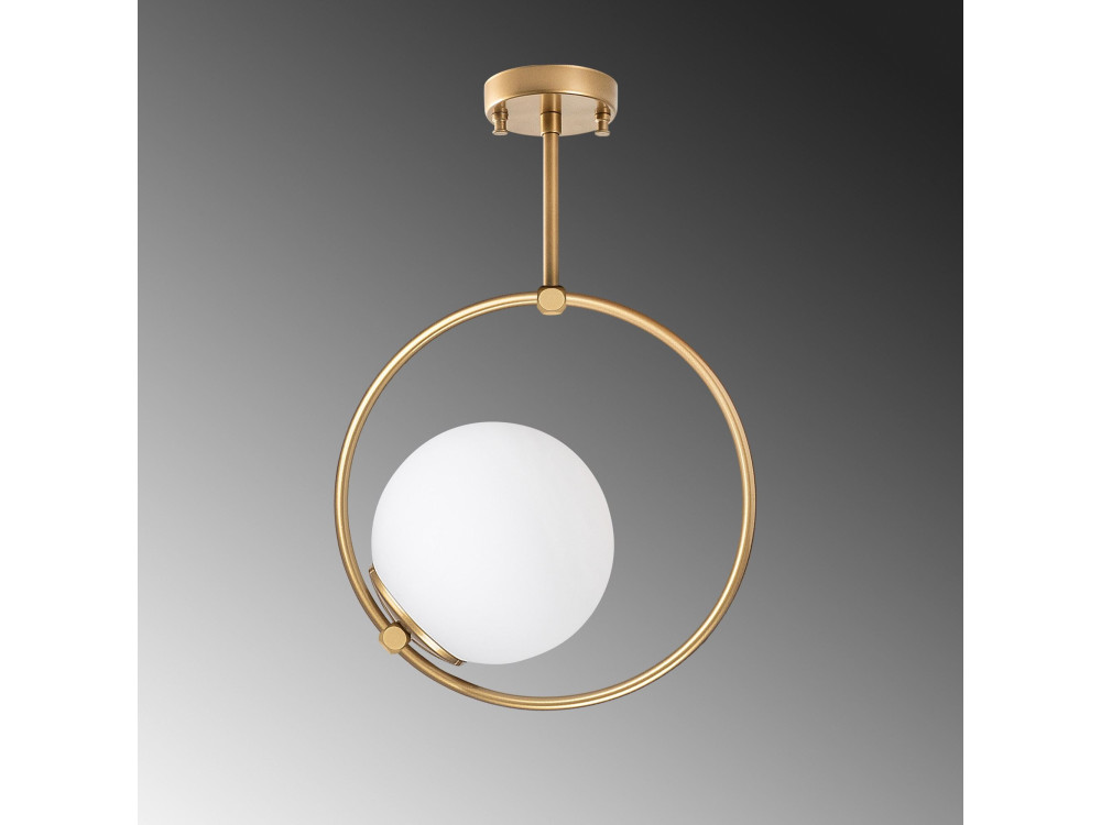 Lampe suspendue en métal "Dolunay" - 26 x 15 cm - Jaune