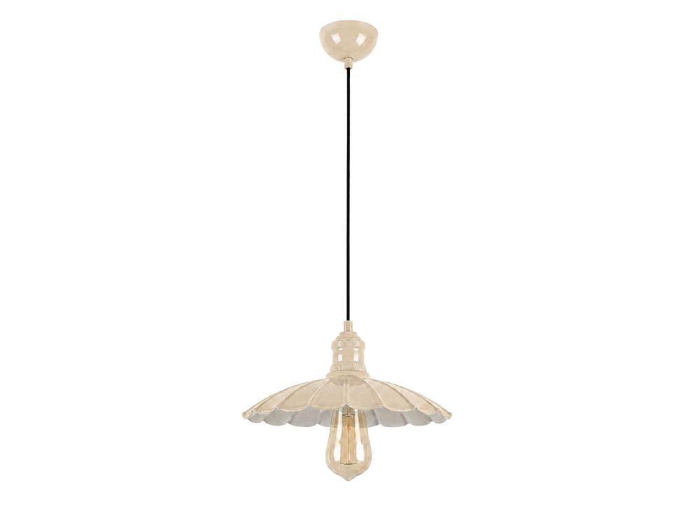 Lampe suspendue en métal "Volan" - 25 x 25 cm - Beige
