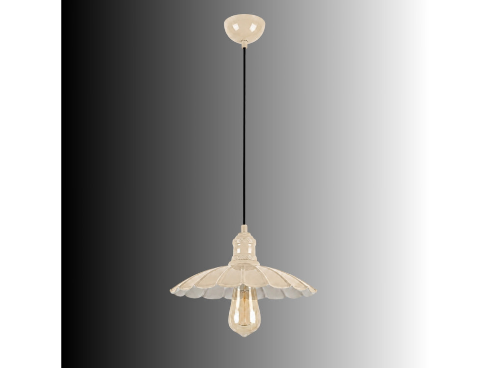 Lampe suspendue en métal "Volan" - 25 x 25 cm - Beige