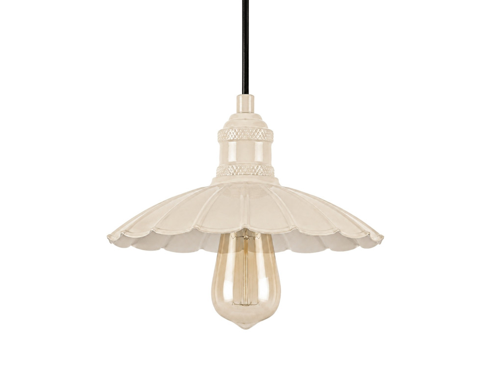 Lampe suspendue en métal "Volan" - 25 x 25 cm - Beige