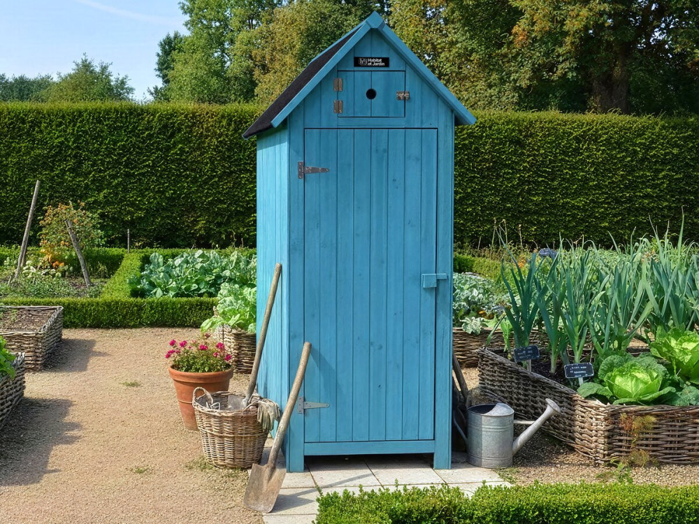 Armoire de jardin "Cabanon" - 77 x 54.5 x 179 cm - Bleu ciel