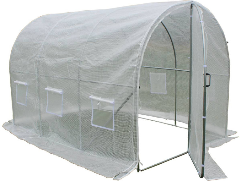 Serre tunnel de jardin avec porte "Mimosa" - 180 g/m² - 6 m² - 3 x 2 x 2 m