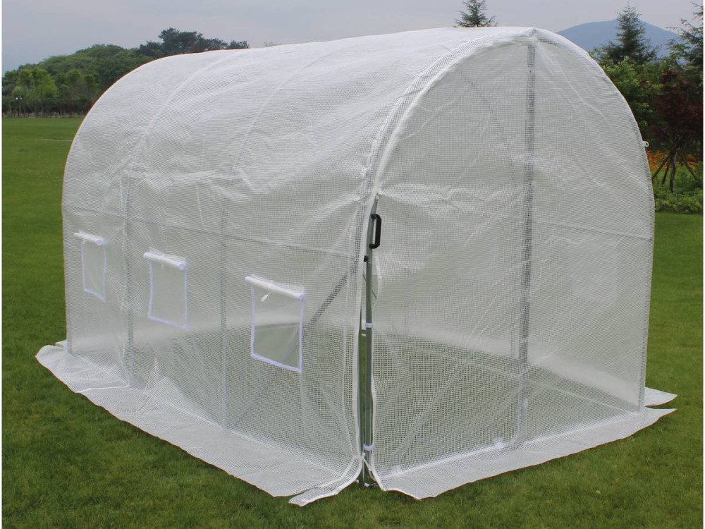 Serre tunnel de jardin avec porte "Mimosa" - 180 g/m² - 6 m² - 3 x 2 x 2 m