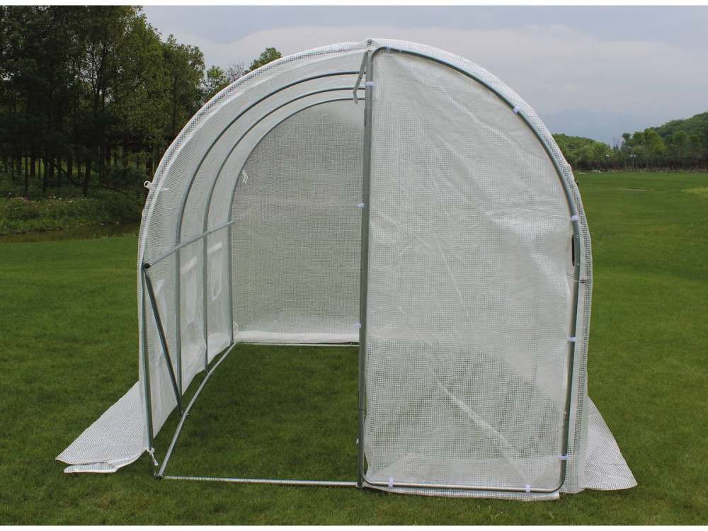 Serre tunnel de jardin avec porte "Mimosa" - 180 g/m² - 6 m² - 3 x 2 x 2 m