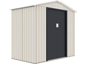 Abri de jardin métal "Nebraska" - 2.71 m² - Beige/gris anthracite