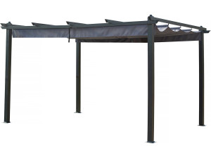 Pergola en aluminium avec toit rétractable - 3 x 4 m - Gris anthracite