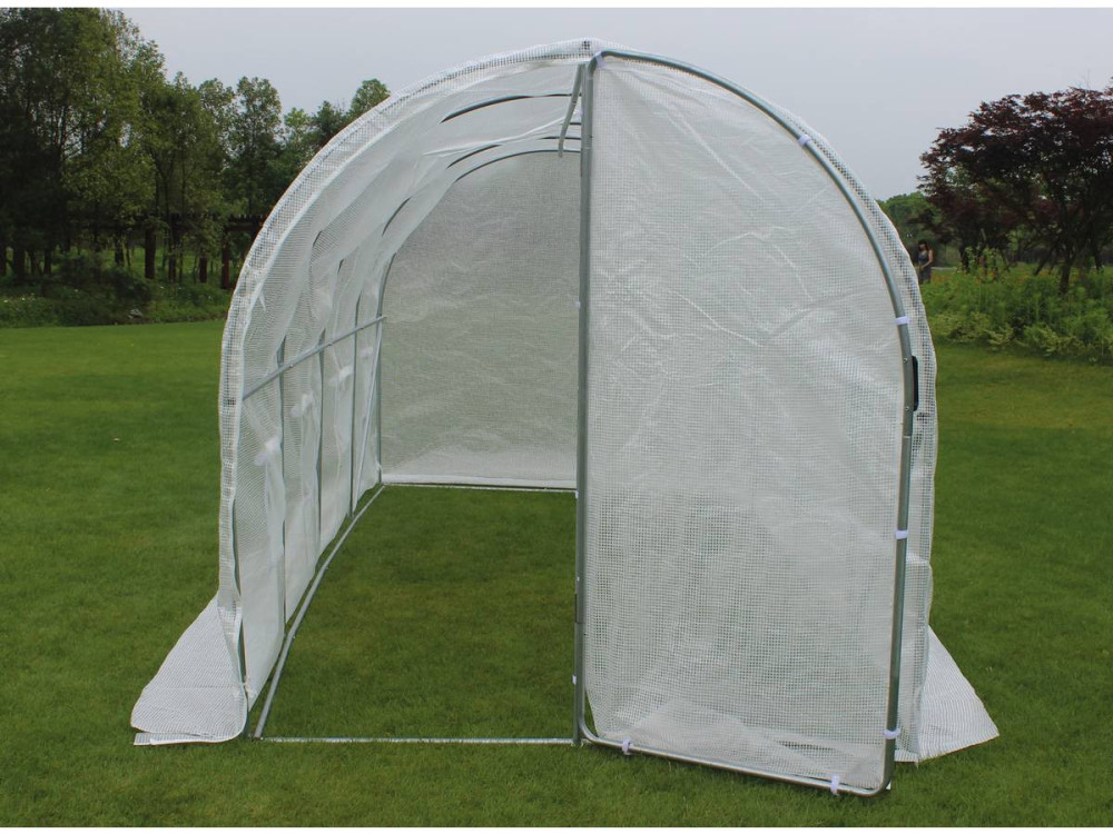 Serre de tunnel de jardin avec porte "Mimosa" - 180 g/m² - 9 m² - 4.5 x 2 x 2 m
