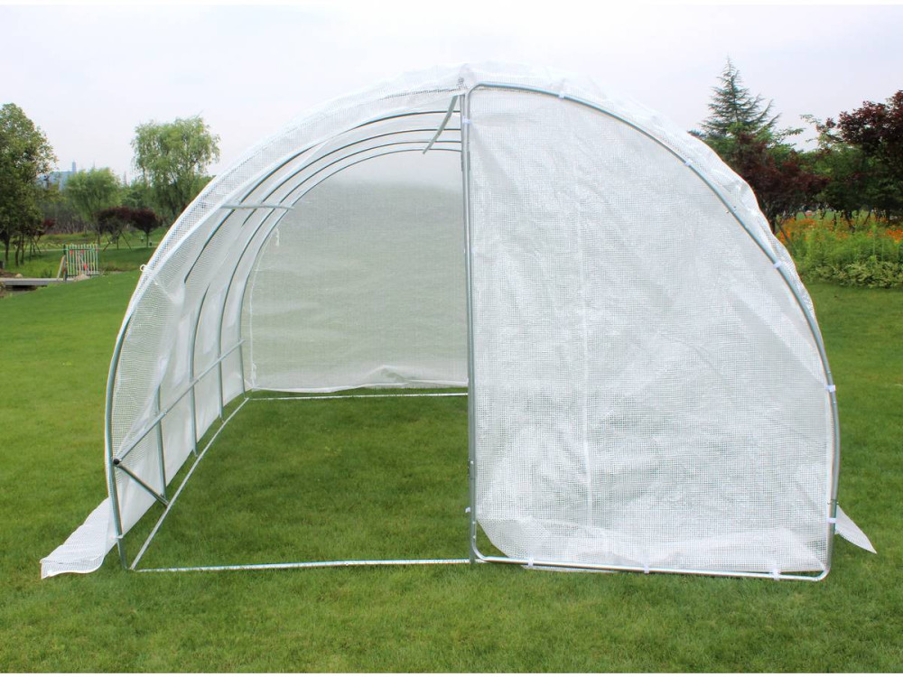 Serre tunnel de jardin avec porte "Mimosa" - 180 g/m² - 12 m² - 4 x 3 x 2 m