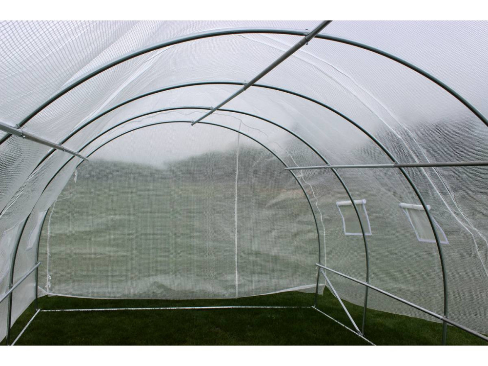 Serre tunnel de jardin avec porte "Mimosa" - 180 g/m² - 12 m² - 4 x 3 x 2 m