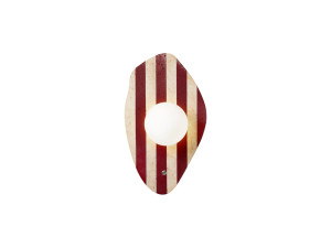 Applique murale en travertin "Push" - Beige / Blanc / Rouge