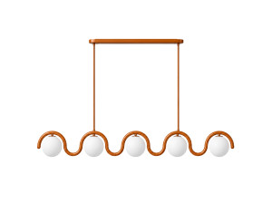 Lustre en métal "GEDIK-20444" - 140 x 17 cm - Marron / Orange