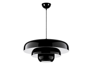 Lampe suspendue en métal "Layer" - 43 x 43 cm - Noir