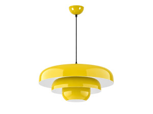 Lampe suspendue en métal "Layer" - 43 x 43 cm - Jaune