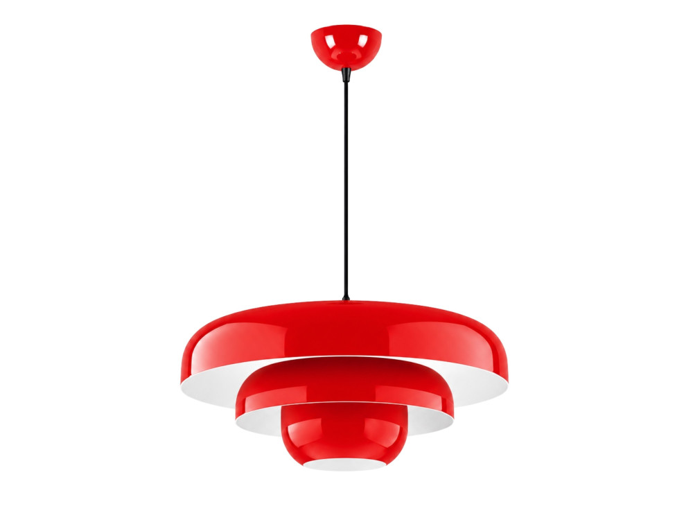 Lampe suspendue en métal "Layer" - 43 x 43 cm - Rouge
