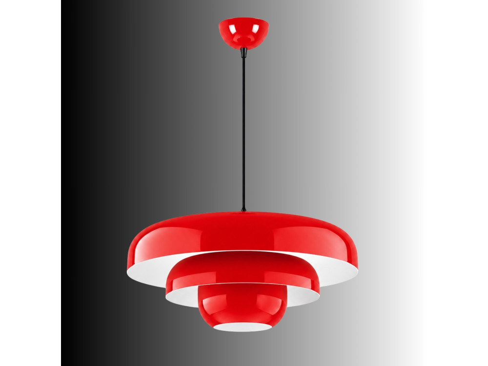 Lampe suspendue en métal "Layer" - 43 x 43 cm - Rouge