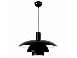 Lampe suspendue en métal "Layer" - 45 x 45 cm - Noir