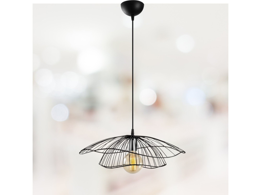 Lampe suspendue en métal "Tel" - 50 x 50 cm - Noir