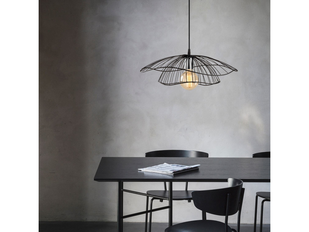 Lampe suspendue en métal "Tel" - 50 x 50 cm - Noir