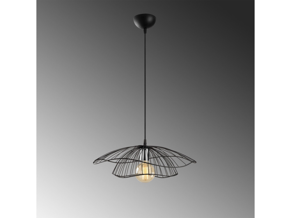 Lampe suspendue en métal "Tel" - 50 x 50 cm - Noir