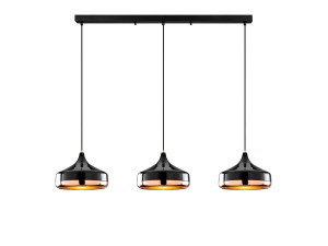 Lustre en métal "Yildo" - 146 x 36 cm - Noir