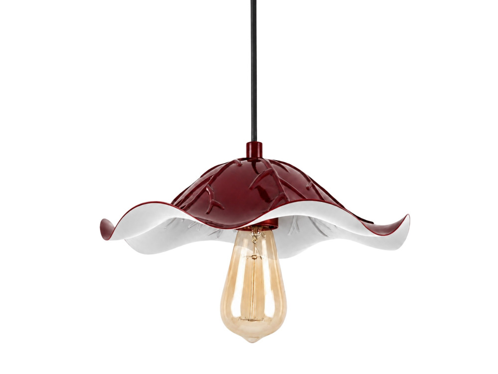 Lampe suspendue en métal "Liana" - 29 x 29 cm - Bordeaux