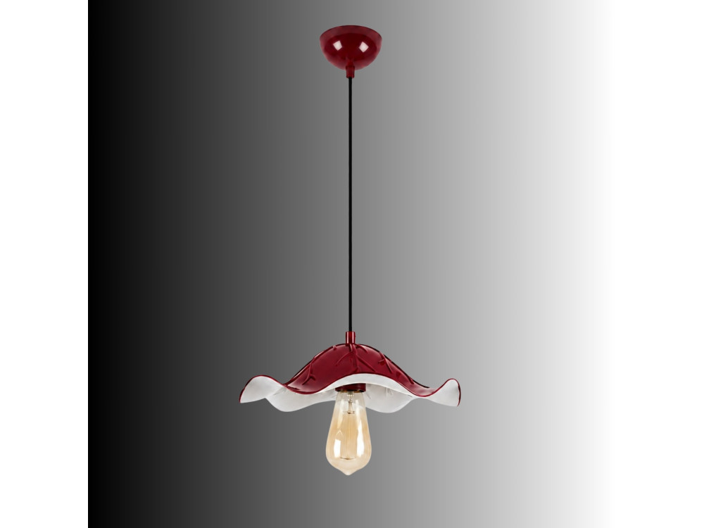 Lampe suspendue en métal "Liana" - 29 x 29 cm - Bordeaux