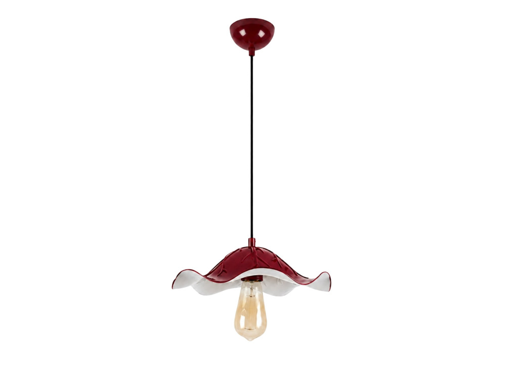 Lampe suspendue en métal "Liana" - 29 x 29 cm - Bordeaux