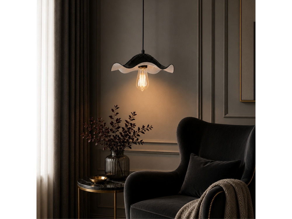 Lampe suspendue en métal "Liana" - 29 x 29 cm - Noir