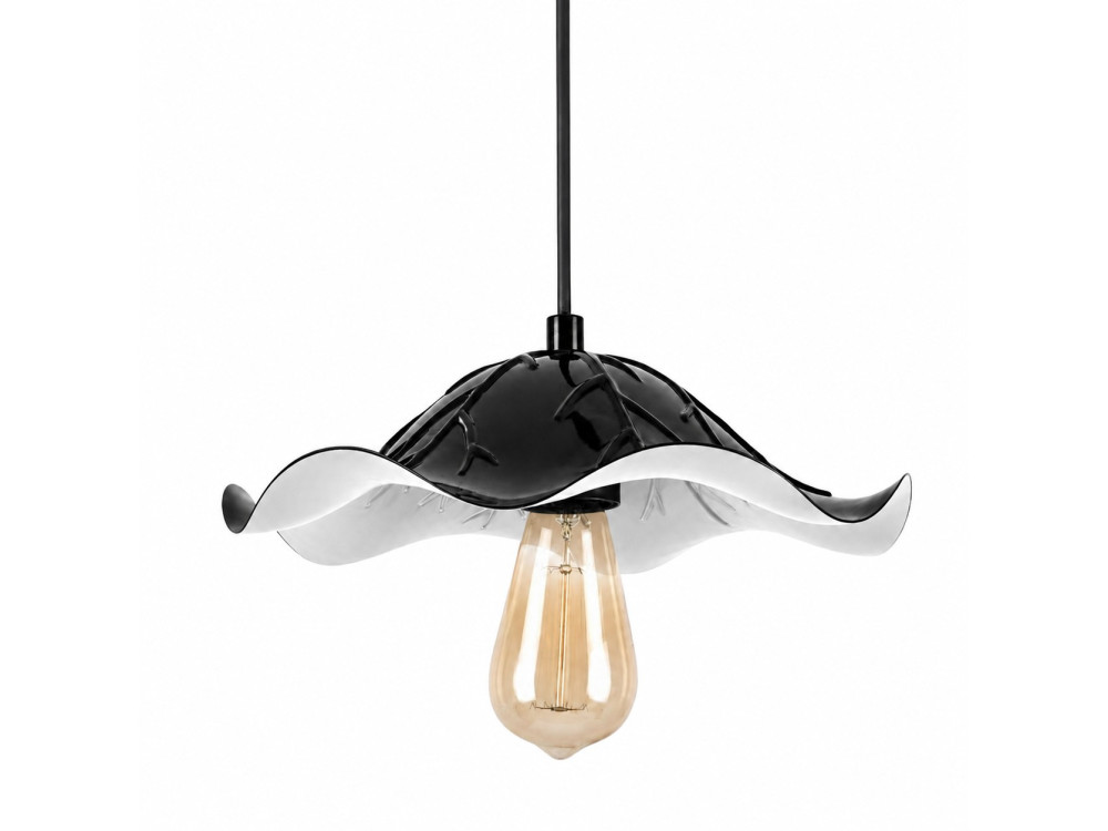Lampe suspendue en métal "Liana" - 29 x 29 cm - Noir