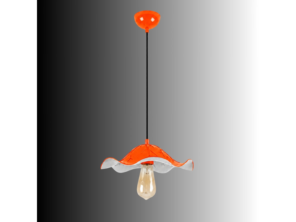 Lampe suspendue en métal "Liana" - 29 x 29 cm - Orange