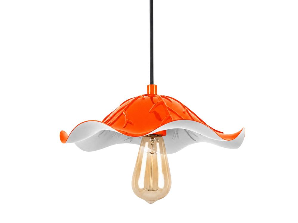 Lampe suspendue en métal "Liana" - 29 x 29 cm - Orange