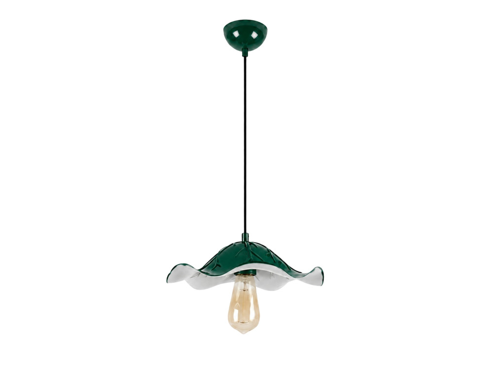 Lampe suspendue en métal "Liana" - 29 x 29 cm - Vert Foncé