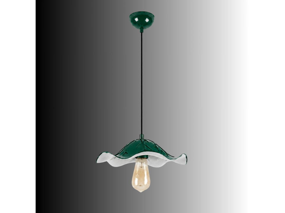 Lampe suspendue en métal "Liana" - 29 x 29 cm - Vert Foncé
