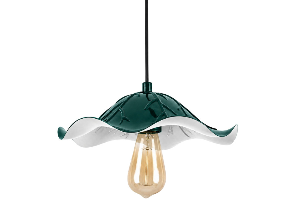 Lampe suspendue en métal "Liana" - 29 x 29 cm - Vert Foncé