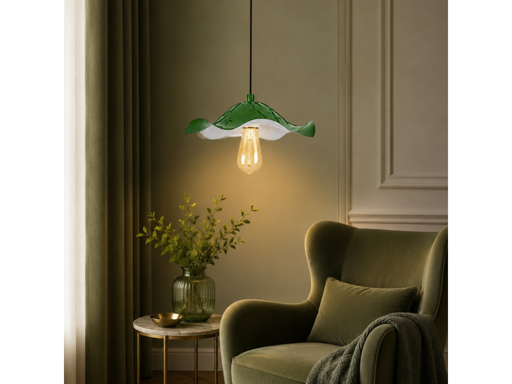 Lampe suspendue en métal "Liana" - 29 x 29 cm - Vert Clair