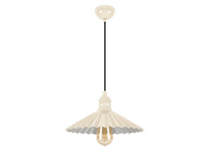 Lampe suspendue en métal "Plise" - 32 x 32 cm - Beige