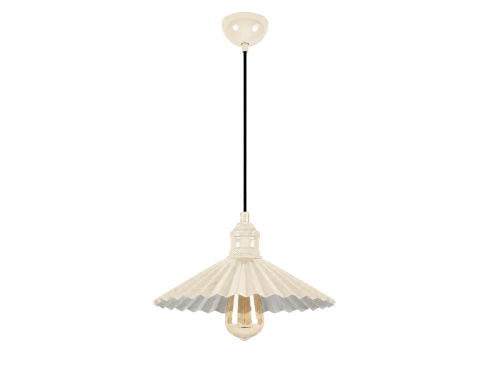 Lampe suspendue en métal "Plise" - 32 x 32 cm - Beige