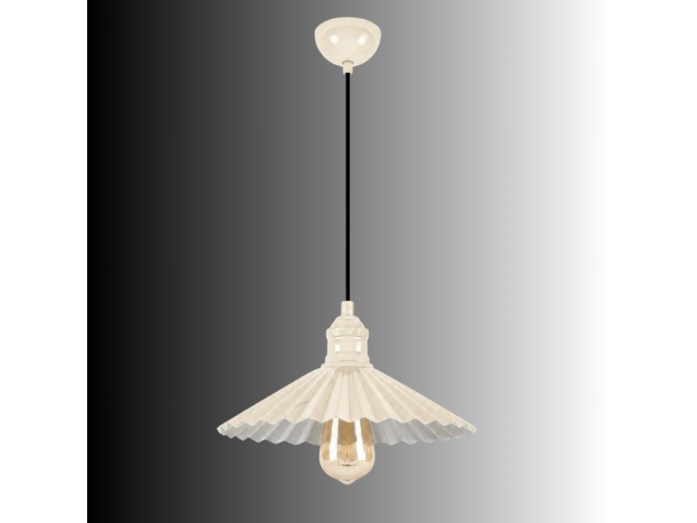 Lampe suspendue en métal "Plise" - 32 x 32 cm - Beige