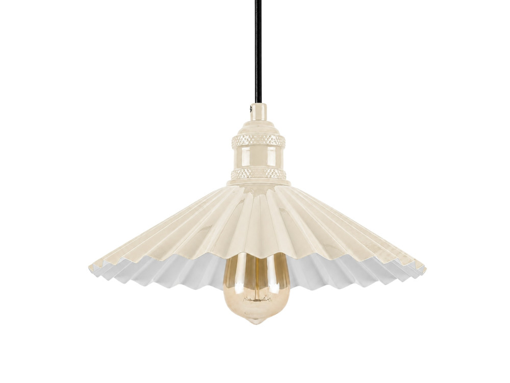 Lampe suspendue en métal "Plise" - 32 x 32 cm - Beige