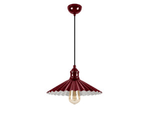 Lampe suspendue en métal "Plise" - 32 x 32 cm - Bordeaux