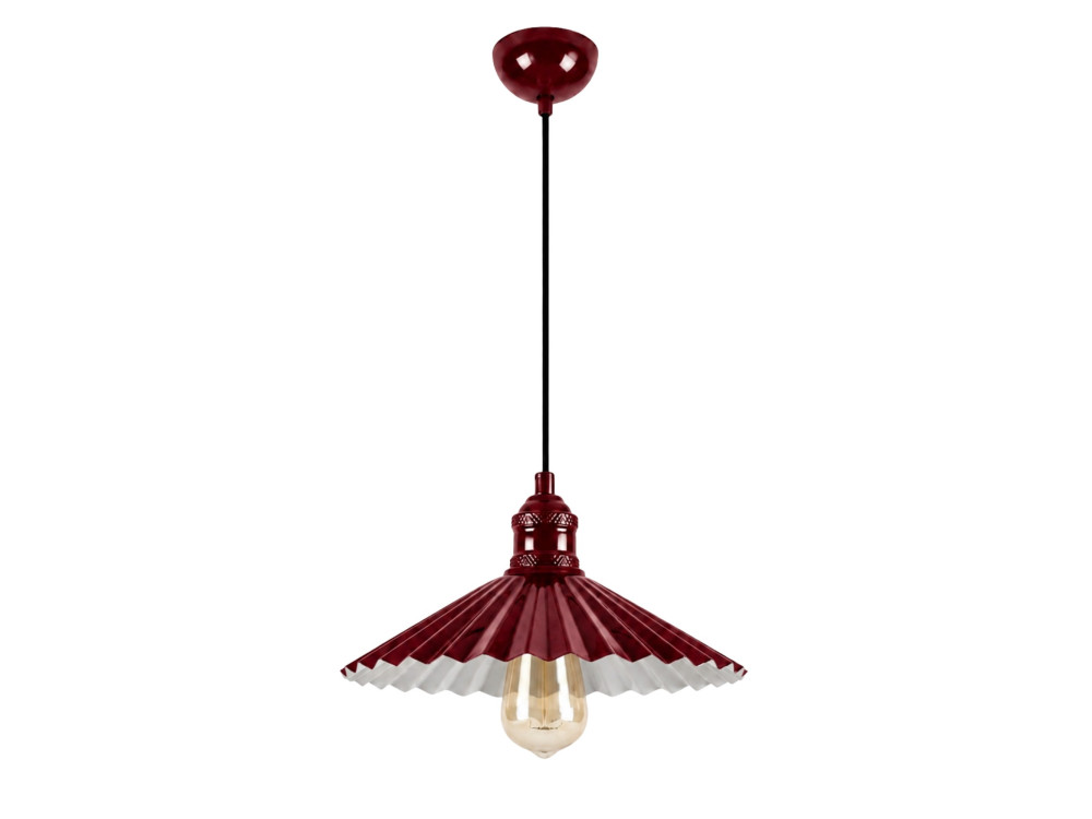Lampe suspendue en métal "Plise" - 32 x 32 cm - Bordeaux