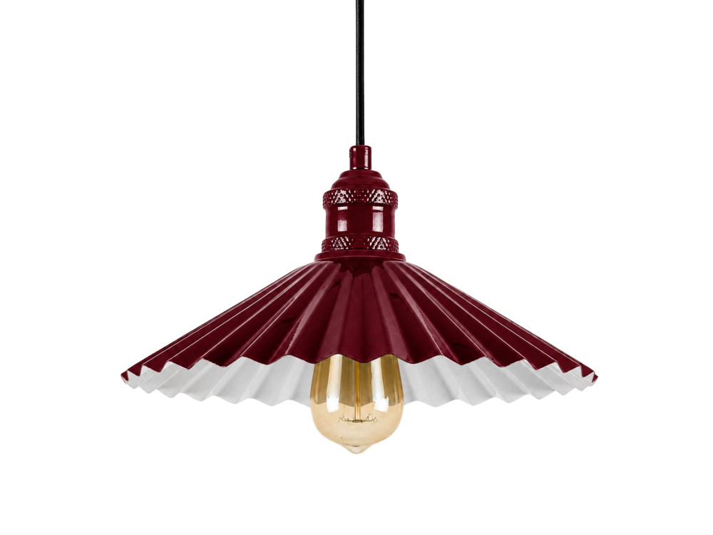 Lampe suspendue en métal "Plise" - 32 x 32 cm - Bordeaux