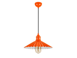 Lampe suspendue en métal "Plise" - 32 x 32 cm - Orange
