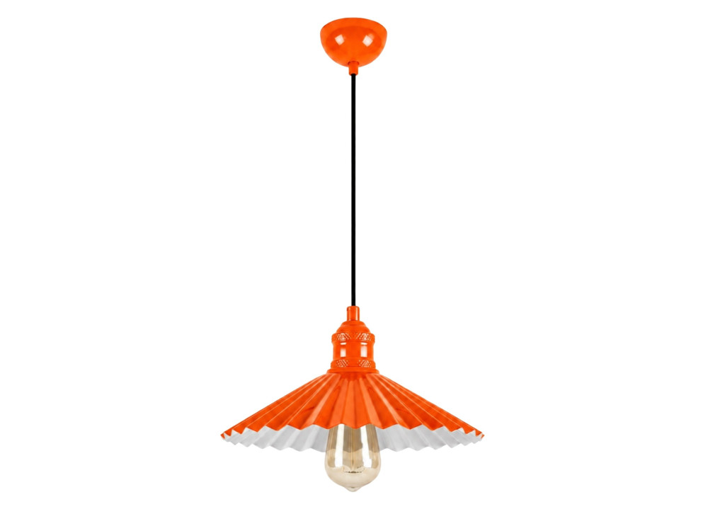 Lampe suspendue en métal "Plise" - 32 x 32 cm - Orange