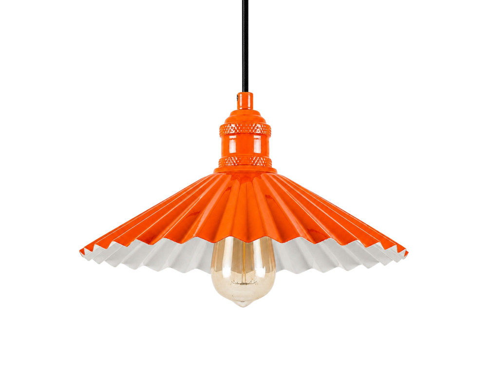 Lampe suspendue en métal "Plise" - 32 x 32 cm - Orange