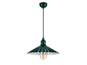 Lampe suspendue en métal "Plise" - 32 x 32 cm - Vert Foncé