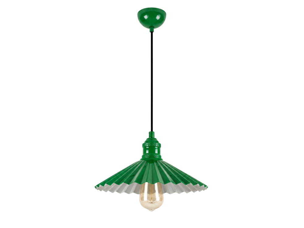 Lampe suspendue en métal "Plise" - 32 x 32 cm - Vert Clair