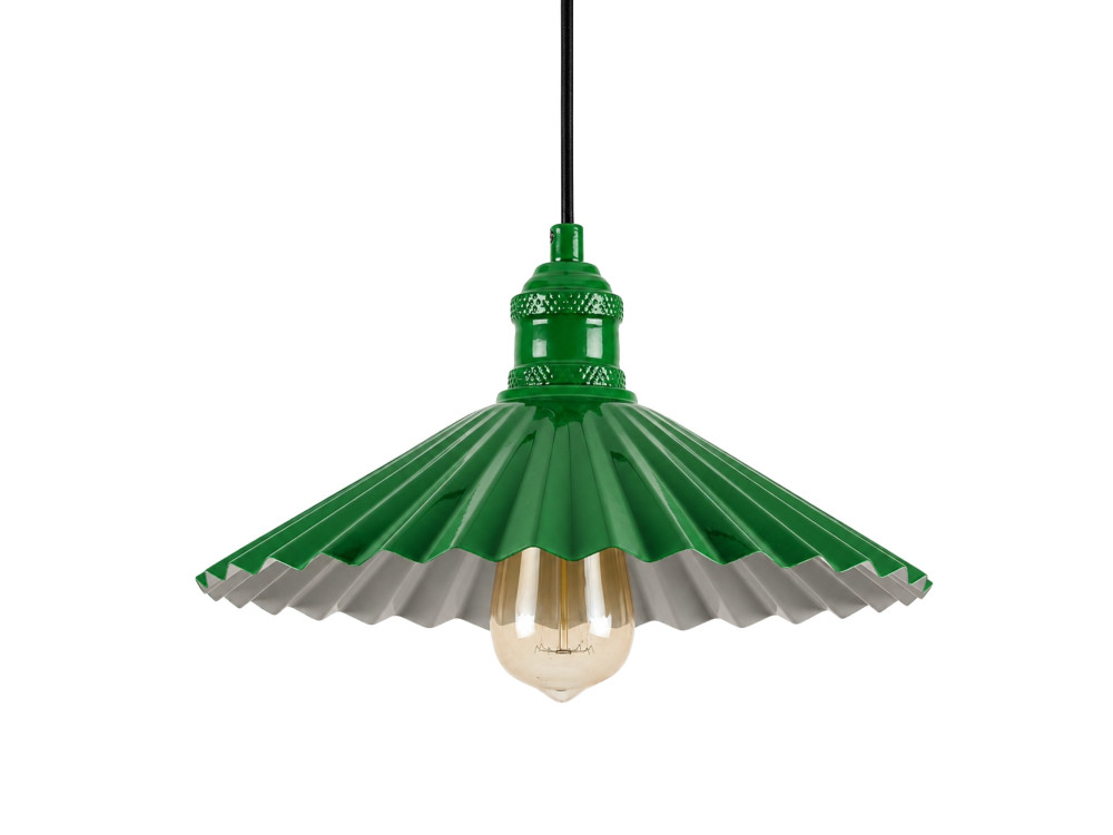 Lampe suspendue en métal "Plise" - 32 x 32 cm - Vert Clair