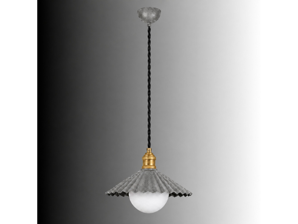 Lampe suspendue en métal "Plise" - 32 x 32 cm - Gris