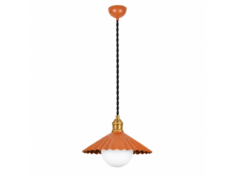 Lampe suspendue en métal "Plise" - 32 x 32 cm - Orange